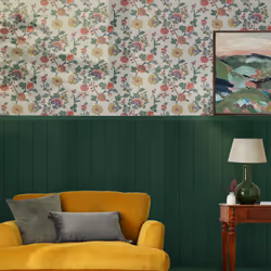Embellissez vos murs avec ce papier peint au motif riche de fleurs colorées aux détails complexes, parfait pour un mur d'acce ...