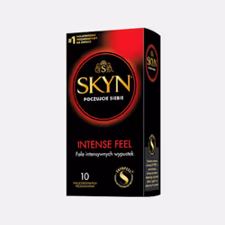 Unimil SKYN Intense Feel, Préservatif masculin, Texturé, Naturel, Extra sensation, 53 mm, 10 pièce(s)