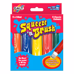 Galt Toys Squeeze 'n brush - 12 classic colours, Kit de pinceaux pour enfants, 3 an(s), Multicolore
