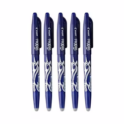 Lot de 5 stylos FriXion Ball pointe moyenne 0.7mm bleu Pilot