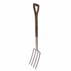 Fourche à bêcher - Spear & Jackson - R712 - Inox poli - Manche en bois dur - Résistant aux intempéries