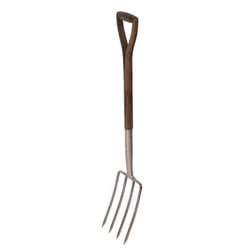 Fourche à bêcher - Spear & Jackson - R712 - Inox poli - Manche en bois dur - Résistant aux intempéries