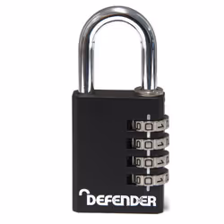 Cadenas à code 4 molettes Squire Defender DFCOMBI40 Le cadenas SQUIRE DFCOMBI40 est un cadenas à code pour casiers et vestiai ...