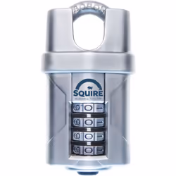Cadenas SQUIRE VULCAN COMBI 40CS avec anse protégée Ø 6 mm Le cadenas VULCAN 40CS est un cadenas à combinaison 4 molettes pro ...