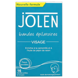 Jolen Bandes Epilatoires Visage 16 Bandes