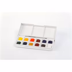 Winsor & Newton 390640 peinture à l'eau Bleu, Vert, Rouge, Blanc, Jaune Palette 12 pièce(s)