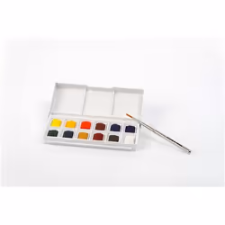 Winsor & Newton 390640 peinture à l'eau Bleu, Vert, Rouge, Blanc, Jaune Palette 12 pièce(s)