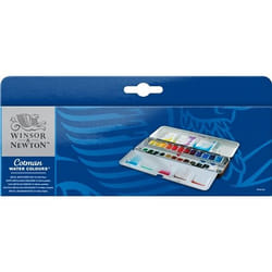 Winsor & Newton 390645 peinture à l'eau Noir, Bleu, Vert, Gris, Orange, Rouge, Blanc, Jaune Palette 24 pièce(s)