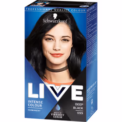 Schwarzkopf Live Color 099, Noir, Deep Black, Femmes, Tous types de cheveux, Maintien de la couleur, Longue durée, Radiant, B ...