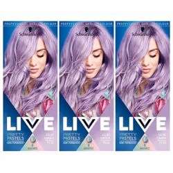 3x Schwarzkopf Live Ultra Brights Semi-Permanent Hair Dye P120 Lilac Crush