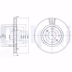 Disque de frein DELPHI BG2872, avant, ventilé, 2 pièce - Vue supplémentaire 5