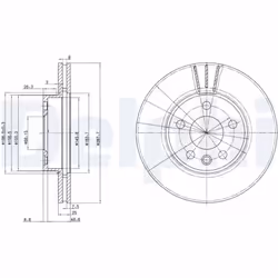 Disque de frein DELPHI BG3025, avant, ventilé, 2 pièce - Vue supplémentaire 4