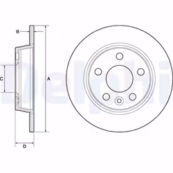 Disque de frein DELPHI BG3026 arrière, plein, 2 pièce