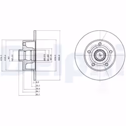 Disque de frein DELPHI BG3030 arrière, plein, 2 pièce