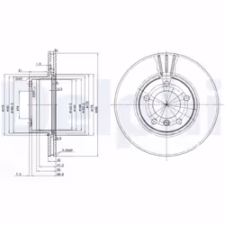 Disque de frein DELPHI BG3043 avant, ventilé, 2 pièce - Vue supplémentaire 4
