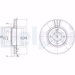 Disque de frein DELPHI BG3056 avant, ventilé, 2 pièce