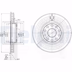 Disque de frein DELPHI BG3078 avant, ventilé, 2 pièce