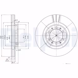 Disque de frein DELPHI BG3099 avant, ventilé, 2 pièce