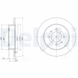 Disque de frein DELPHI BG3125 arrière, plein, 2 pièce
