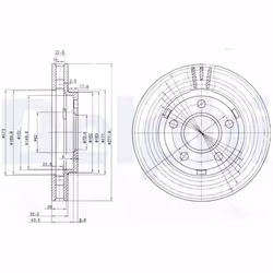 Disque de frein DELPHI BG3144 avant, ventilé, 2 pièce - Vue supplémentaire 4