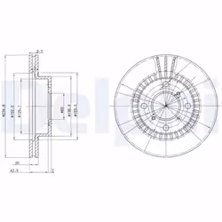 Disque de frein DELPHI BG3160 avant, ventilé, 2 pièce
