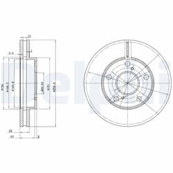 Disque de frein DELPHI BG3177 avant, ventilé, 2 pièce