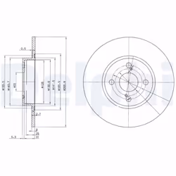 Disque de frein DELPHI BG3186 arrière, plein, 2 pièce