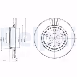 Disque de frein DELPHI BG3198 avant, ventilé, 2 pièce - Vue supplémentaire 4