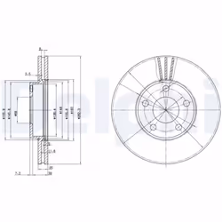 Disque de frein DELPHI BG3199 avant, ventilé, 2 pièce - Vue supplémentaire 4