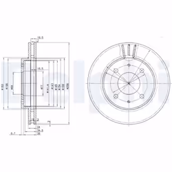 Disque de frein DELPHI BG3202 avant, ventilé, 2 pièce