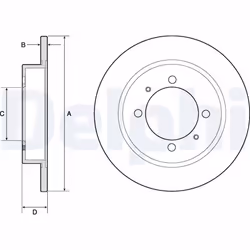 Disque de frein DELPHI BG3203 arrière, plein, 2 pièce