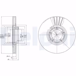 Disque de frein DELPHI BG3366, avant, ventilé, 2 pièce - Vue supplémentaire 4