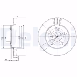 Disque de frein DELPHI BG3355 avant, ventilé, 2 pièce