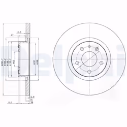 Disque de frein DELPHI BG3420 avant, plein, 2 pièce