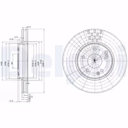 Disque de frein DELPHI BG3396 avant, ventilé, 2 pièce