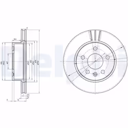 Disque de frein DELPHI BG3296 avant, ventilé, 2 pièce