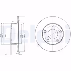 Disque de frein DELPHI BG3382 arrière, plein, 2 pièce