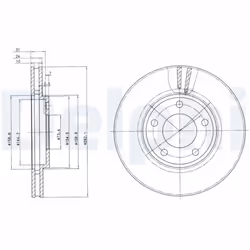 Disque de frein DELPHI BG3383 avant, ventilé, 2 pièce - Vue supplémentaire 4