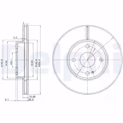 Disque de frein DELPHI BG3393 avant, ventilé, 2 pièce