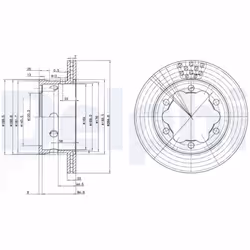 Disque de frein DELPHI BG3399 arrière, ventilé, 2 pièce