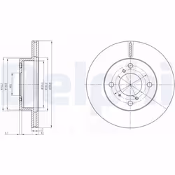 Disque de frein DELPHI BG3499 avant, ventilé, 2 pièce