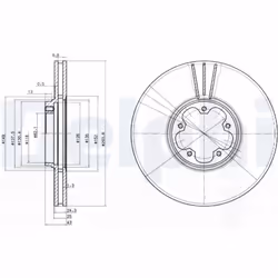 Disque de frein DELPHI BG3504 avant, ventilé, 2 pièce - Vue supplémentaire 4