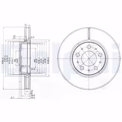Disque de frein DELPHI BG3513 avant, ventilé, 2 pièce