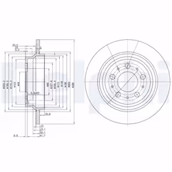 Disque de frein DELPHI BG3515 arrière, plein, 2 pièce