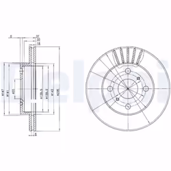 Disque de frein DELPHI BG3519 avant, ventilé, 2 pièce - Vue supplémentaire 8