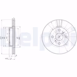 Disque de frein DELPHI BG3520 avant, ventilé, 2 pièce