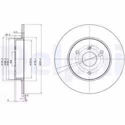 Disque de frein DELPHI BG3526 avant, plein, 2 pièce