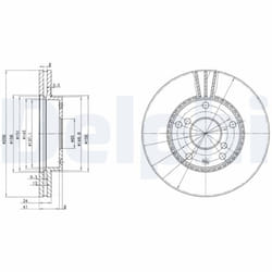 Disque de frein DELPHI BG3531 avant, ventilé, 2 pièce