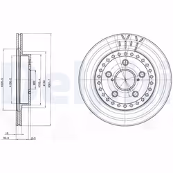 Disque de frein DELPHI BG3536 avant, ventilé, 2 pièce