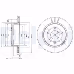 Disque de frein DELPHI BG3542 arrière, ventilé, 2 pièce